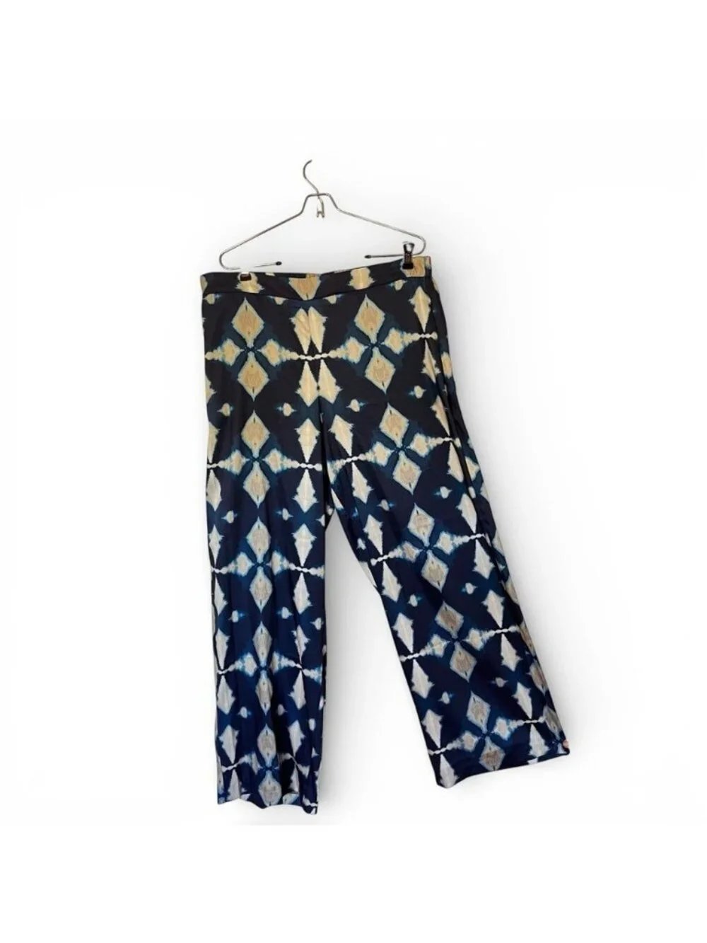 Banana Republic Womens Sz L Pull-On Palazzo Pants Boho Hippie Resort Tropical
